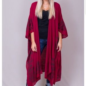 Umgee Crimson Long Kimono Duster